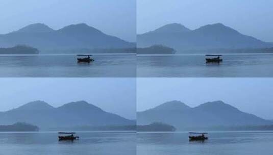 冬季西湖清晨湖面晨雾空高清在线视频素材下载