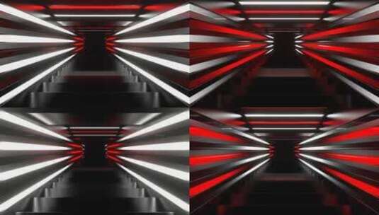 红白霓虹灯未来主义楼梯背景Vj循环在HD高清在线视频素材下载