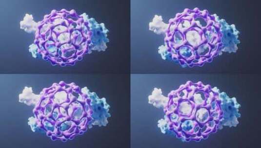 分子与蛋白质生物科技概念3D渲染高清在线视频素材下载