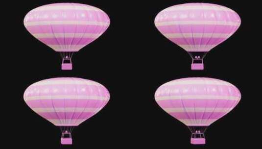 粉色热气球旋转动画透明通道合成素材高清在线视频素材下载