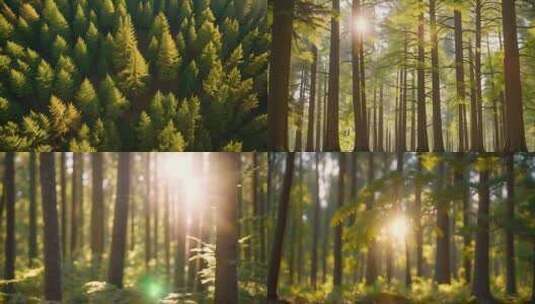 4k风景自然唯美森林绿色植物森林氧吧高清在线视频素材下载