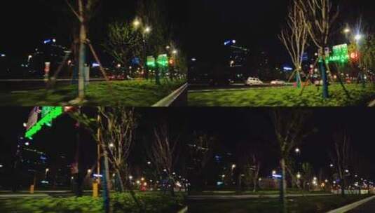 城市夜晚汽车窗外的风景视频素材高清在线视频素材下载