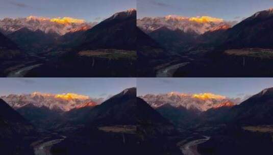4K航拍西藏南迦巴瓦日照金山2高清在线视频素材下载