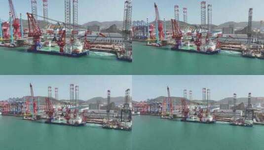 造船厂航拍镜头高清在线视频素材下载