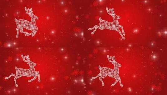 圣诞小鹿奔跑动画 带通道高清在线视频素材下载