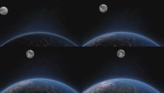 地球自转月球绕着地球公转高清在线视频素材下载