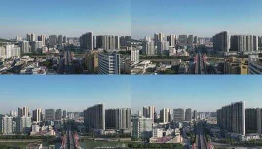 航拍广东江门胜利路五邑城商业中心高清在线视频素材下载