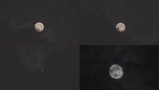月黑风高月亮乌云恐怖惊悚空镜高清在线视频素材下载