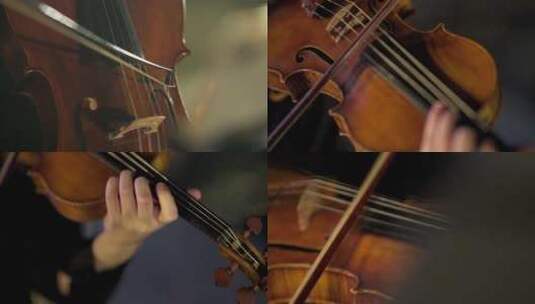 拉小提琴细节空镜高清在线视频素材下载