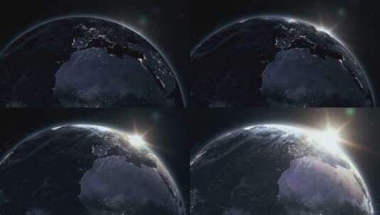 4K-地球日出3D动画高清在线视频素材下载