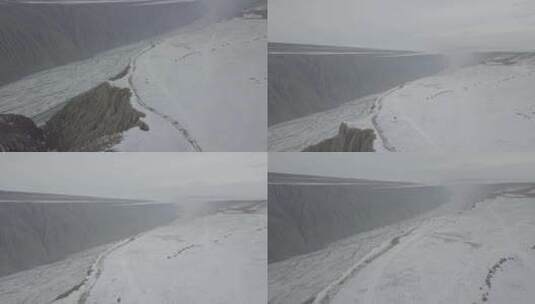 新疆独子山大峡谷雪景高清在线视频素材下载