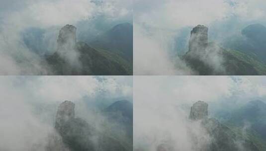 贵州铜仁梵净山 云雾缭绕的红云金顶高清在线视频素材下载