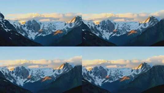 日照金山 雪山 山顶 雪山之巅高清在线视频素材下载