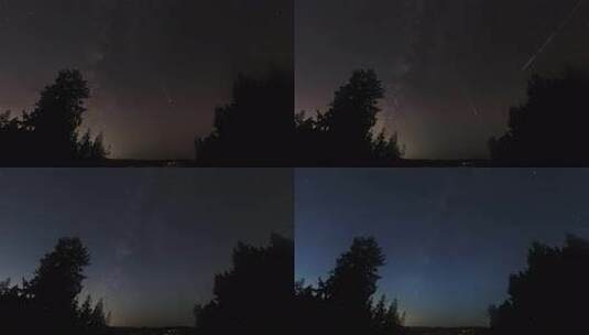 夜晚星空银河流星延时高清在线视频素材下载