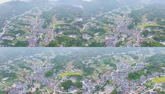 湖南岳阳市张谷英村大景航拍高清在线视频素材下载