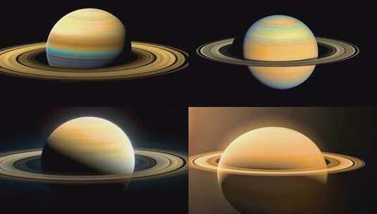 璀璨土星光环环绕 气态行星行星表面环带结高清在线视频素材下载