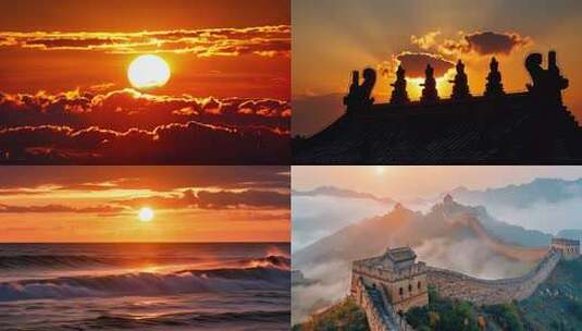 日出云海日落航拍延时风景天空ai素材原创高清在线视频素材下载