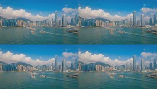 香港维多利亚港城市景观高清在线视频素材下载