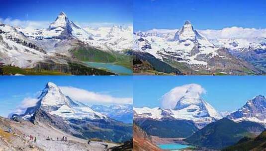 雪山自然风光全景高清在线视频素材下载