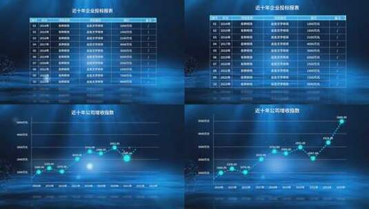 蓝色科技图表报表增长高清AE视频素材下载