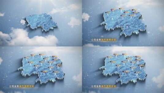 湖南地图高清AE视频素材下载