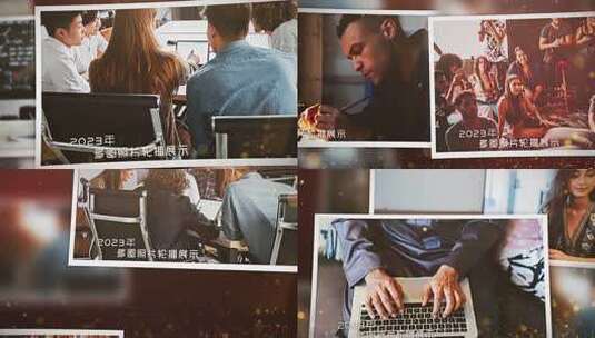 红色历史回顾党政党建照片展示模板高清AE视频素材下载