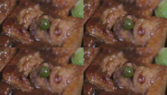 国宴美食豆腐酿肉高清在线视频素材下载