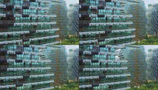三亚大树酒店城市风光地标建筑旅游酒店01高清在线视频素材下载