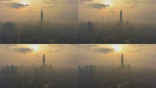 晨雾中的城市高清在线视频素材下载
