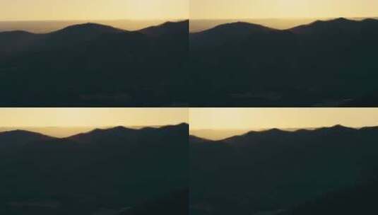航拍凌晨时分的山川景观高清在线视频素材下载