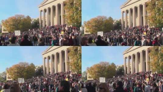 示威者在华盛顿街区上抗议高清在线视频素材下载
