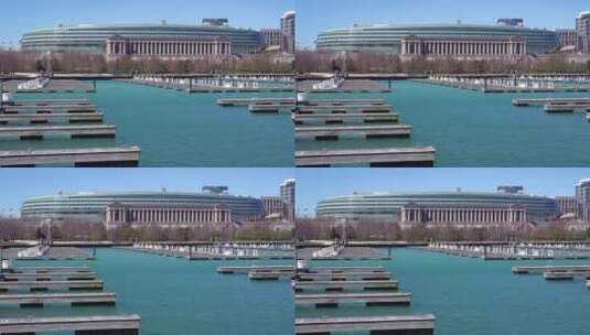 芝加哥港口高清在线视频素材下载