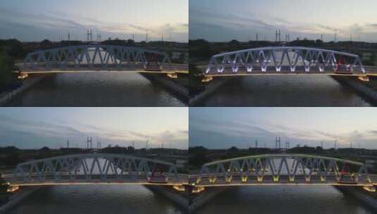 上海发光桥4K航拍高清在线视频素材下载