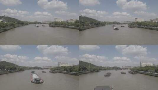 无锡运河4K航拍原素材高清在线视频素材下载