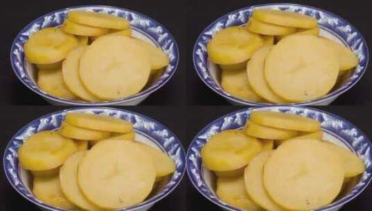 卤土豆片素材凉拌4k平移镜头高清在线视频素材下载