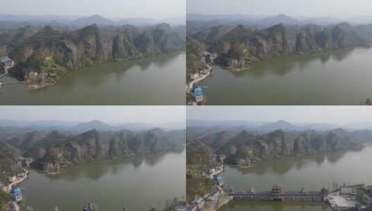 航拍湖南怀化溆浦思蒙公园高清在线视频素材下载