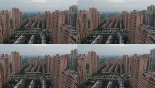 航拍城市高楼住宅小区高清在线视频素材下载