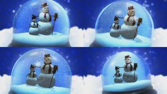 水晶球雪人高清在线视频素材下载