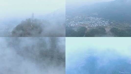 天台山赤城山4K航拍视频高清在线视频素材下载