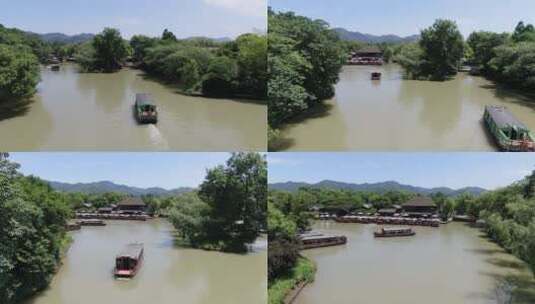 航拍杭州西溪湿地高清在线视频素材下载