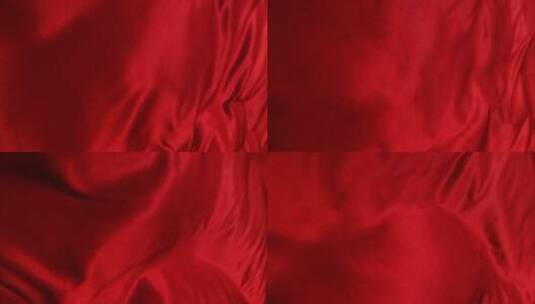 红色系丝绸织物飘动 (6)高清在线视频素材下载