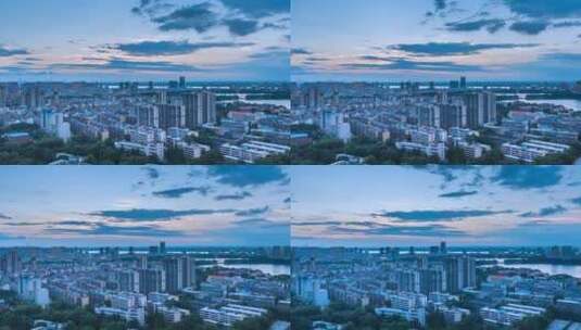 九江市夏季黄昏城市景观延时摄影视频高清在线视频素材下载
