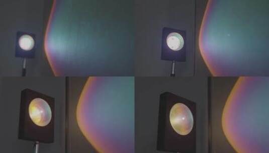 房间里日落灯照射在墙上高清在线视频素材下载