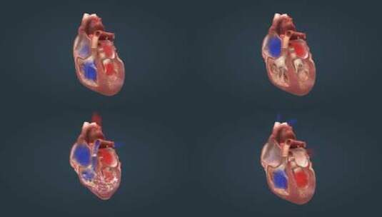 医学人体心脏运转跳动原理电动周期三维动画高清在线视频素材下载