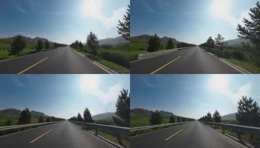 开车沿途风景 第一视角高清在线视频素材下载