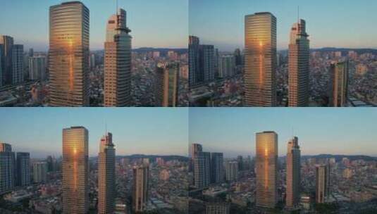 厦门航拍城市大楼建筑景观高清在线视频素材下载