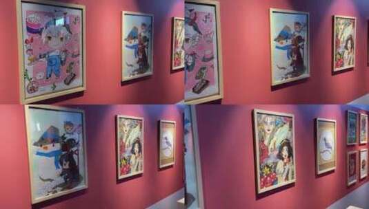 世界安徒生童话奖绘画作品展览济南展出高清在线视频素材下载