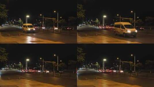 220719夜晚马路高楼红绿灯实拍视频 (31)高清在线视频素材下载