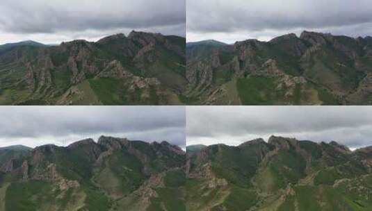 航拍内蒙克旗平顶山园园区的山高清在线视频素材下载