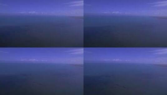 青海湖旅游风景区蓝天白云航拍风光高清在线视频素材下载
